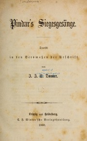 Cover of Pindar's Siegesgesänge by Pindar