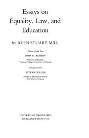 Front cover of Collected Works of John Stuart Mill by John M. Robson
