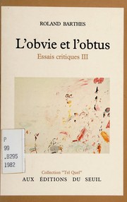Front cover of L' obvie et l'obtus by Roland Barthes