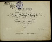 Front cover of Belisario by Gaetano Donizetti