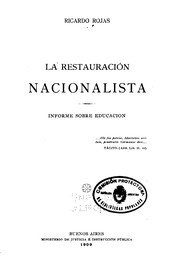 Front cover of La restauración nacionalista by Ricardo Rojas