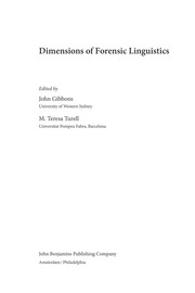 Front cover of Dimensions of forensic linguistics by Gibbons, John