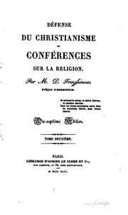 Front cover of Défense du christianisme; ou, Conférences sur la religion by Denis Frayssinous
