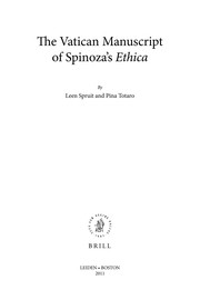 Front cover of The Vatican manuscript of Spinoza's Ethica by Leen Spruit