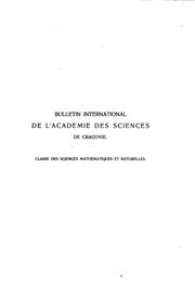 Front cover of Bulletin international de l'Académie des Sciences de Cracovie by Unknown
