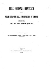 Front cover of Dell' evidenza dantesca studiata nelle metafore by Franciosi, Giovanni conte