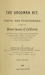 Cover of The Vrooman Act by Ernest McCullough