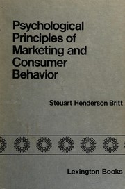 Front cover of Psychological principles of marketing and consumer behavior by Steuart Henderson Britt