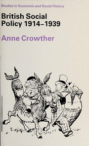 Cover of Social policy in Britain, 1914-1939 by Crowther, M. A.