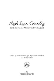 Cover of High lean country by Alan Atkinson
