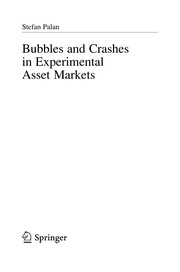 Front cover of Bubbles and Crashes in Experimental Asset Markets by Stefan Palan