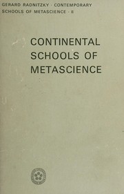 Front cover of Contemporary schools of metascience by Gerard Radnitzky