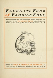 Front cover of Favorite food of famous folk by Unknown