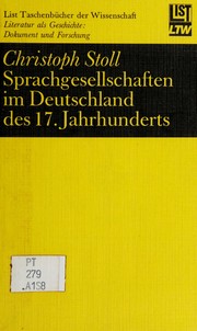 Front cover of Sprachgesellschaften im Deutschland des 17, Jahrhunderts by Christoph Stoll