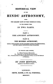 Front cover of A historical view of the Hindu astronomy by Bentley, John.