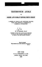 Cover of Testimonium animæ by E. G. Sihler