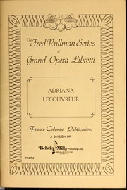 Front cover of Adriana Lecouvreur by Francesco Cilèa