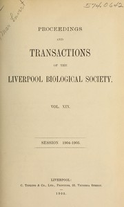 Front cover of Proceedings and transactions of the Liverpool Biological Society by Liverpool Biological Society