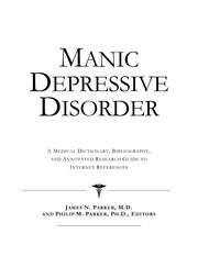 Cover of Manic depressive disorder by James N. Parker