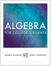 Front cover of Algebra for college students by Jerome E. Kaufmann