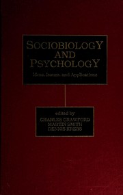 Cover of Sociobiology and psychology by Charles Crawford