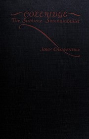 Cover of Coleridge, le somnambule sublime by John Charpentier