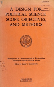 Cover of A design for political science by James Clyde Charlesworth