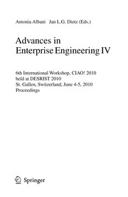 Cover of Advances in Enterprise Engineering IV by Antonia Albani