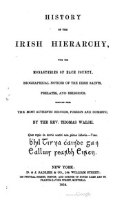 Front cover of History of the Irish hierarchy by Thomas Walsh