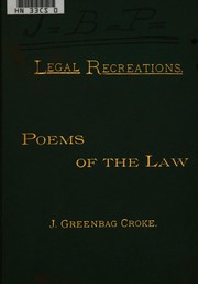 Front cover of Poems of the Law by J. Greenbag Croke