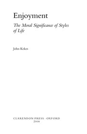 Cover of Enjoyment by John Kekes