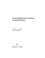 Front cover of Preventing boundary violations in clinical practice by Thomas G. Gutheil