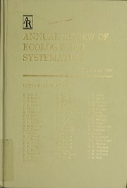 Front cover of Annual Review of Ecology and Systematics by Daphne Gail Fautin
