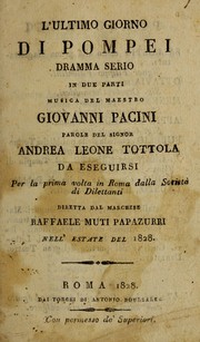 Cover of L'ultimo giorno di Pompei by Giovanni Pacini