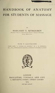 Front cover of Handbook of anatomy for students of massage, etc by Margaret Eliza Björkegren