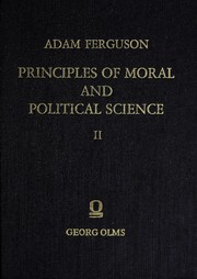 Cover of Principles of moral and political science by Adam Ferguson