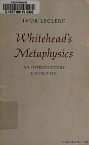 Cover of Whitehead's metaphysics by Ivor Leclerc