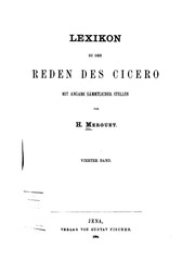 Cover of Lexikon zu den Reden des Cicero by Hugo Merguet