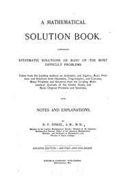 Cover of A mathematical solution book by Finkel, B. F.