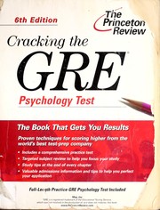 Cover of Cracking the GRE psychology subject test by Meg Jay