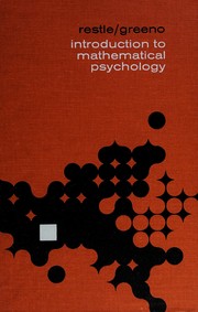 Front cover of Introduction to mathematical psychology by Frank Restle