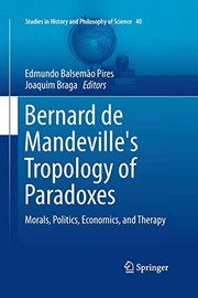 Front cover of Bernard de Mandeville's Tropology of Paradoxes by Edmundo Balsemão Pires