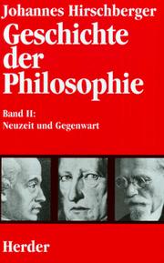 Front cover of Geschichte der Philosophie by Johannes Hirschberger