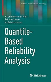 Cover of Quantile-Based Reliability Analysis by N. Unnikrishnan Nair