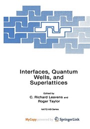 Front cover of Interfaces, quantum wells, and superlattices by NATO Advanced Study Institute on Interfaces, Quantum Wells, and Superlattices (1987 Banff, Alta.)