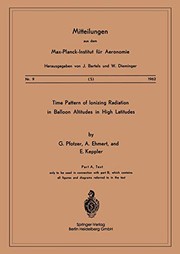 Front cover of Time Pattern of Ionizing Radiation in Balloon Altitudes in High Latitudes by G. Pfotzer