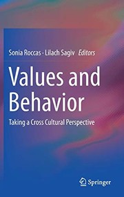 Cover of Values and Behavior by Sonia Roccas