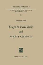 Front cover of Essays on Pierre Bayle and religious controversy by Walter Rex