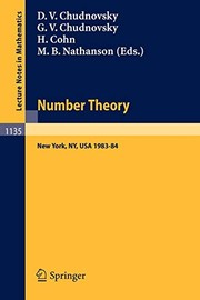 Cover of Number Theory by David V. Chudnovsky