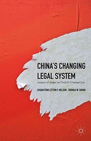 Front cover of China's Changing Legal System by Thomas W. Simon